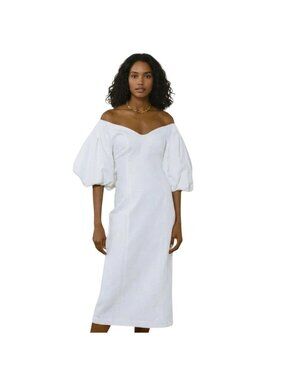Mara Hoffman Namari Midi Dress In White - Size 4